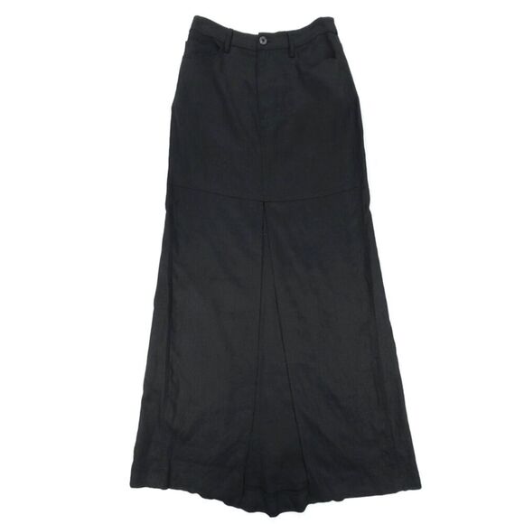 NEW Reformation Tazz Maxi Linen Skirt Black 90s Quiet Luxury Old Money Minimal 2 - Picture 1 of 7